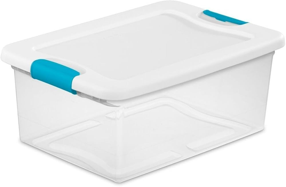 Sterilite 15 Qt Latching Storage Box, Stackable Bin with Latch Lid, Plastic Container to Organize... | Amazon (US)