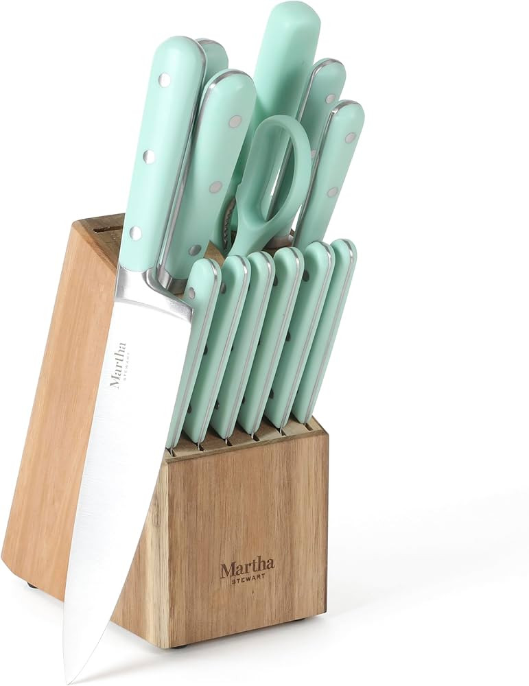 Amazon.com: MARTHA STEWART Eastwalk 14 Piece High Carbon Stainless Steel Cutlery Knife Block Set ... | Amazon (US)