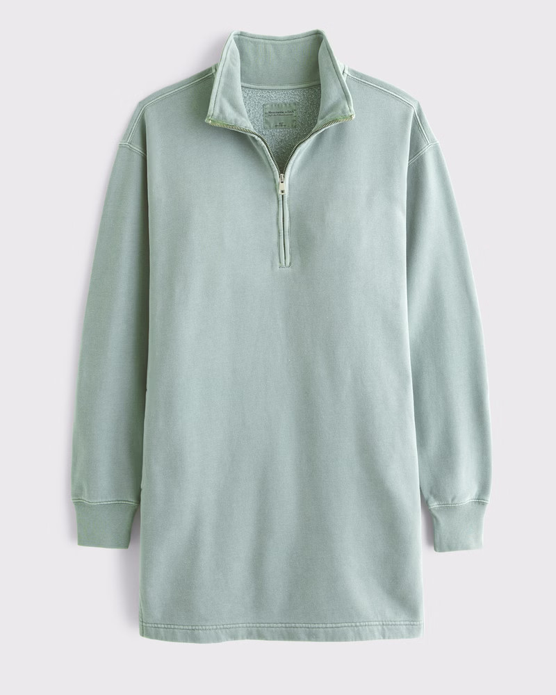 Women's Long-Sleeve Zip-Up Fleece Mini Dress | Women's Dresses & Jumpsuits | Abercrombie.com | Abercrombie & Fitch (US)
