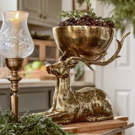 Antiqued Decorative Metal Buck Bowl | Antique Farm House