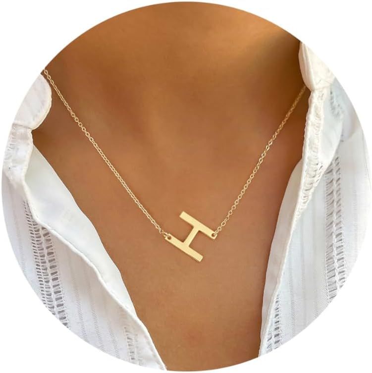 Ursteel Initial Necklaces for Women - Dainty 14K Gold Plated Letter Necklaces for Women Trendy, S... | Amazon (US)