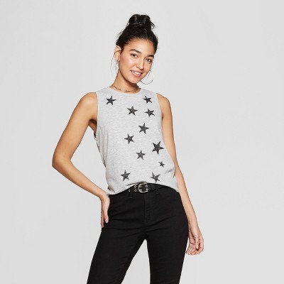 Women's Multi Star Cropped Tank Top - Fifth Sun (Juniors') - Gray | Target