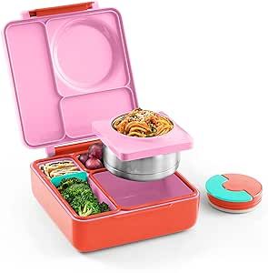 OmieBox Bento Box for Kids - Insulated with Leak Proof Thermos Food Jar - 3 Compartments, Two Tem... | Amazon (US)