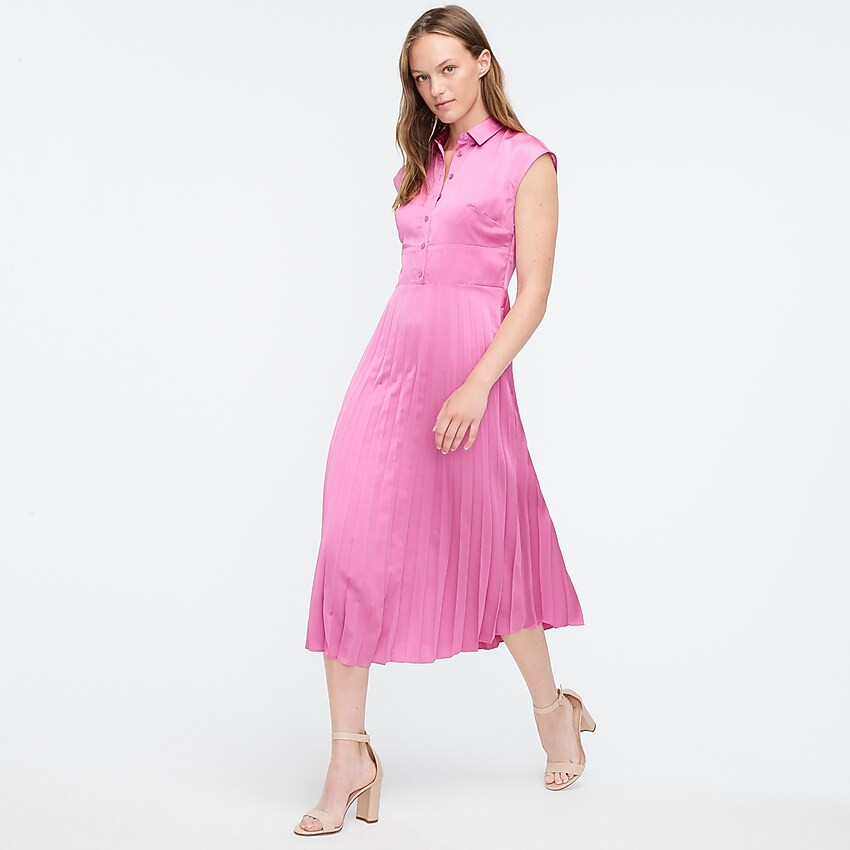 Midi shirtdress with pleated skirt | J. Crew US