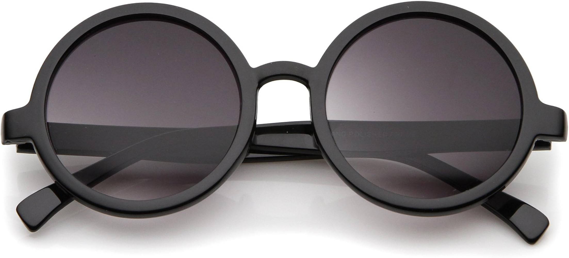 Classic Retro Horn Rimmed Neutral-Colored Lens Round Sunglasses 52mm | Amazon (US)