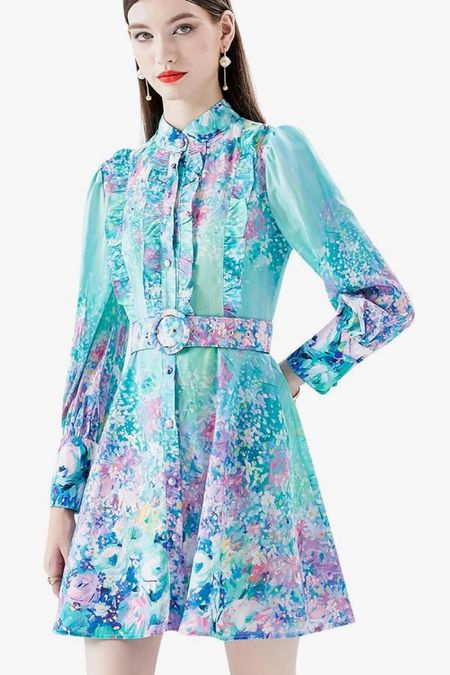 This $40 Amazon dress looks like it could be from Zimmermann! Designer inspired. Look for less. Summer florals. Cocktail dress. Baby shower dress. Wedding guest dress  

#LTKfindsunder50