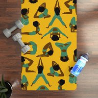 Yoga Poses Mat - Brown Yogi African American Instructor Pilates Meditation Magic Matters Fitness Gifts | Etsy (US)