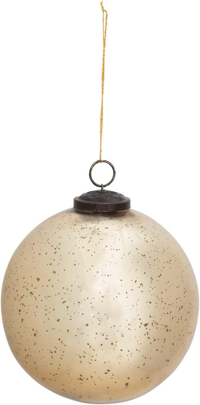 Creative Co-Op Mercury Glass Ball Ornament, Gold Finish | Amazon (US)