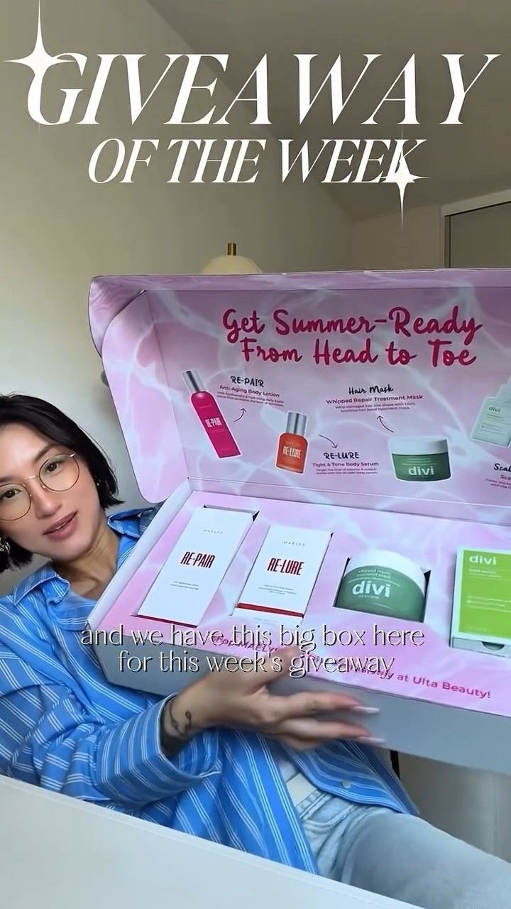 Weekly Giveaway – Healthy Hair & Glowing Skin Edition ✨

It’s National Hair Loss Awareness Month, so this week I’m treating one lucky winner to the ultimate scalp, hair, and body care bundle! 🩵 

From nourishing your roots to firming and smoothing your skin, this set has you covered head to toe:
💆‍♀️ Divi Hair & Scalp Serum – Strengthen and revitalize your scalp
💧 Divi Whipped Repair Treatment Mask – Deep hydration & repair for your strands
🧴 MAELYS RE-PAIR Anti-Aging Body Lotion – Smooth, hydrate, and fight skin aging
✨ MAELYS RE-LURE Tight & Tone Body Serum – Target firmness & tone

How to Enter:
1️⃣ Follow me / subscribe to my glamaway channel 
2️⃣ Like this post ❤️
3️⃣ Tag 2 friends and comment which of these products you’re most excited to try out!
4️⃣ Bonus chances : 
Share this to your IG story & tag me 
Each friend tag that follows = additional entry

Giveaway ends FRIDAY 8/22 3PM PST. Winner will be announced on my channel! 
[Open to US residents only]

#giveaway #weeklygiveaway #beautyover40 #haircareover40 #scalpcare #antiagingbodycare #maelys #divihair #healthyhairjourney #over40beauty

#LTKOver40 #LTKBeauty #LTKStyleTip