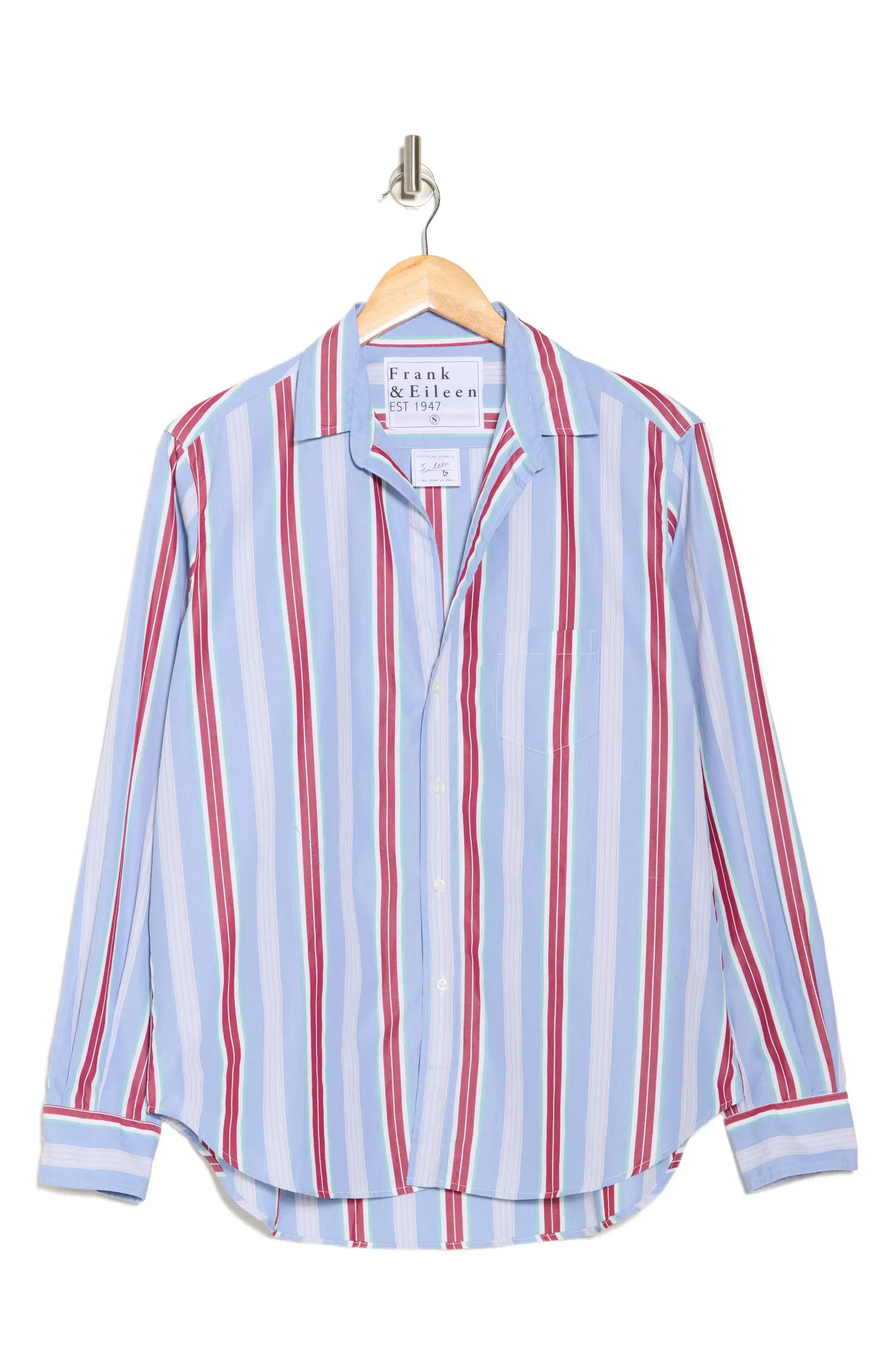 Eileen Stripe Print Relaxed Fit Button-Up Shirt | Nordstrom Rack