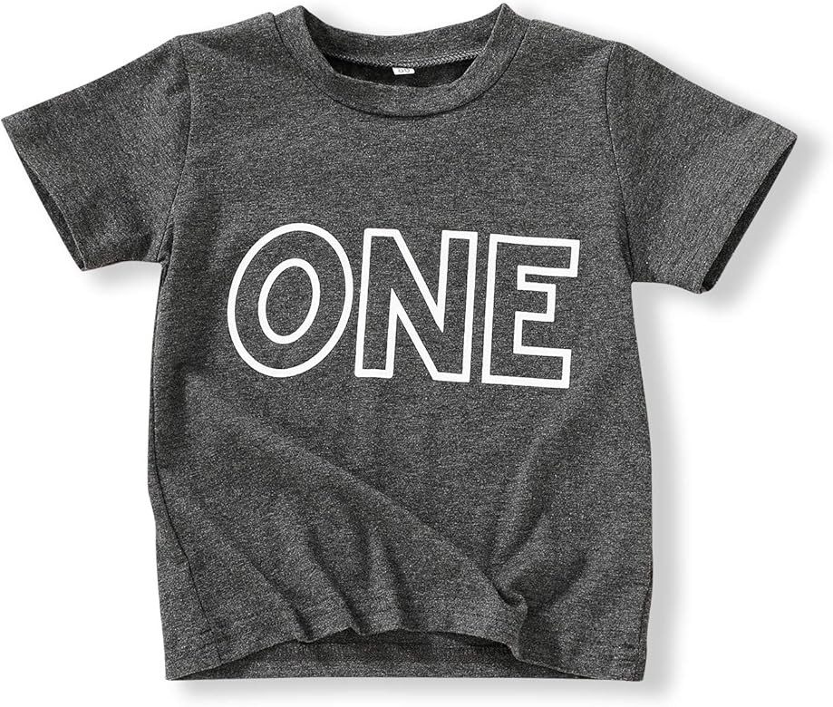 First Birthday Shirt Baby Boys One Year Old Tops 1st Birthday T-Shirt Clothes Outfit | Amazon (US)