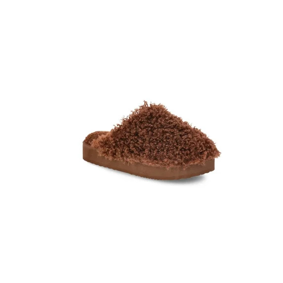 No Boundaries Women's Fuzzy Platform Slippers | Walmart (US)