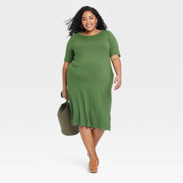 Women's Plus Size Short Sleeve Knit T-Shirt Dress - Ava & Viv™ | Target