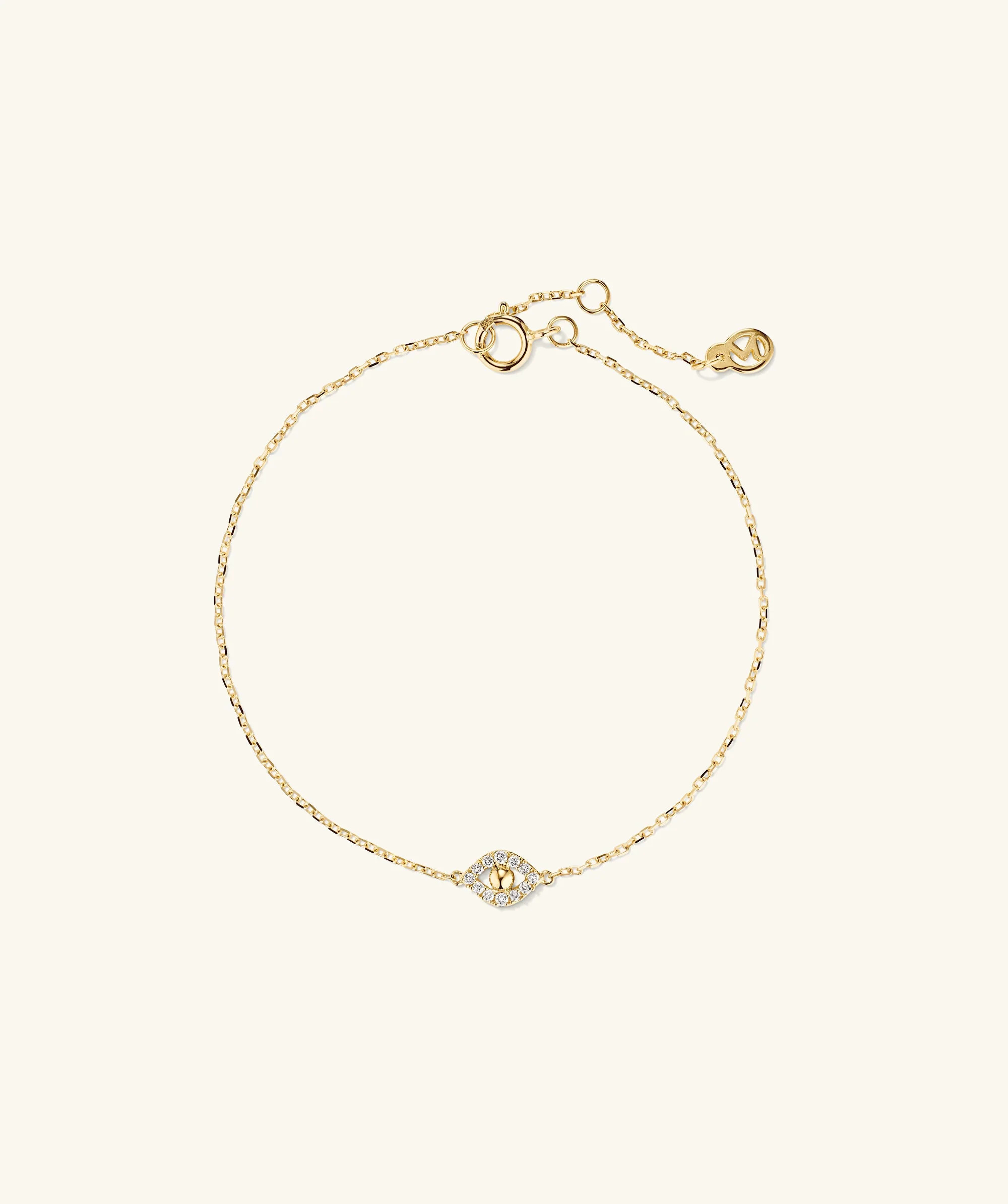 Pavé Diamond Evil Eye Bracelet | Mejuri Fine Crew