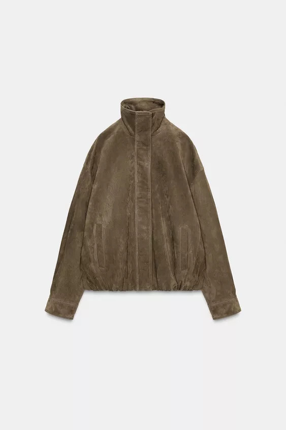 100% SUEDE VOLUME JACKET | Zara US