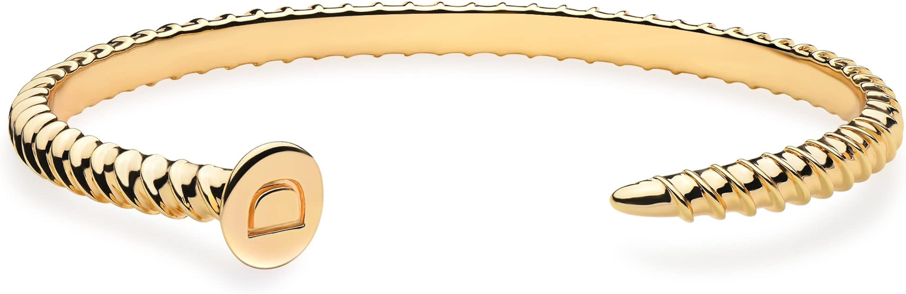 Fettero Gold Cuff Nail Bracelet for Women Bangle Bracelets Adjustable Open Wrap Letter Bracelet L... | Amazon (US)