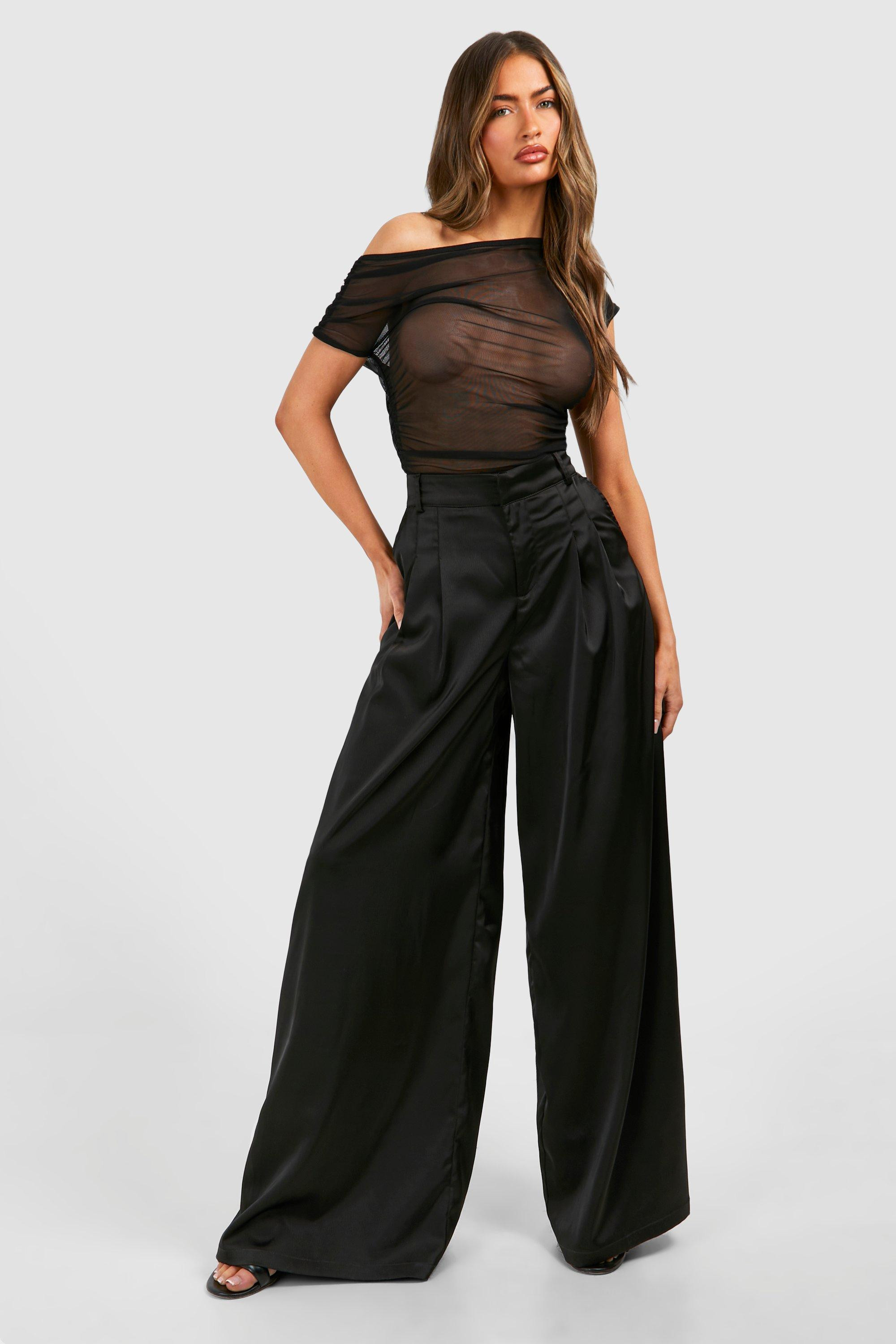 Asymmetric Cap Sleeve Mesh Top | Boohoo.com (UK & IE)
