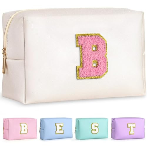 TOPEAST Travel Cosmetic Bags - Travel Makeup & Toiletry Bag, White Small Makeup Bag, Cosmetic Bag for Travel Essentials (Pearly White) | Amazon (US)