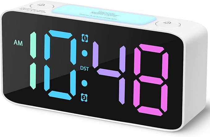 Super Loud Alarm Clock for Heavy Sleepers Adults,Digital Clock with 7 Color NightLight,Adjustable... | Amazon (US)