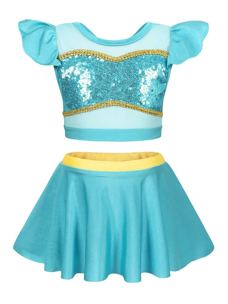 Jurebecia Girls Two Piece Swimsuit Princess Bikini Set Toddle Kids Ruffles Bathing Suit Role Play... | Amazon (US)