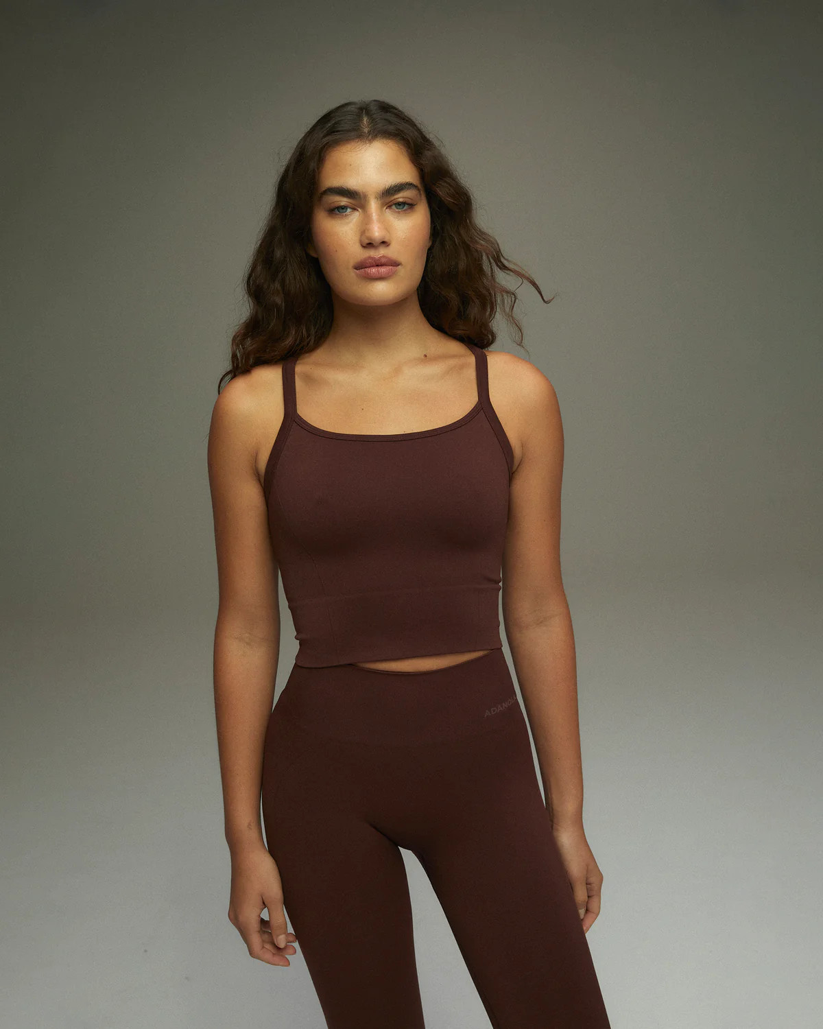 Seamless Crop Tank Top - Burgundy | Adanola UK