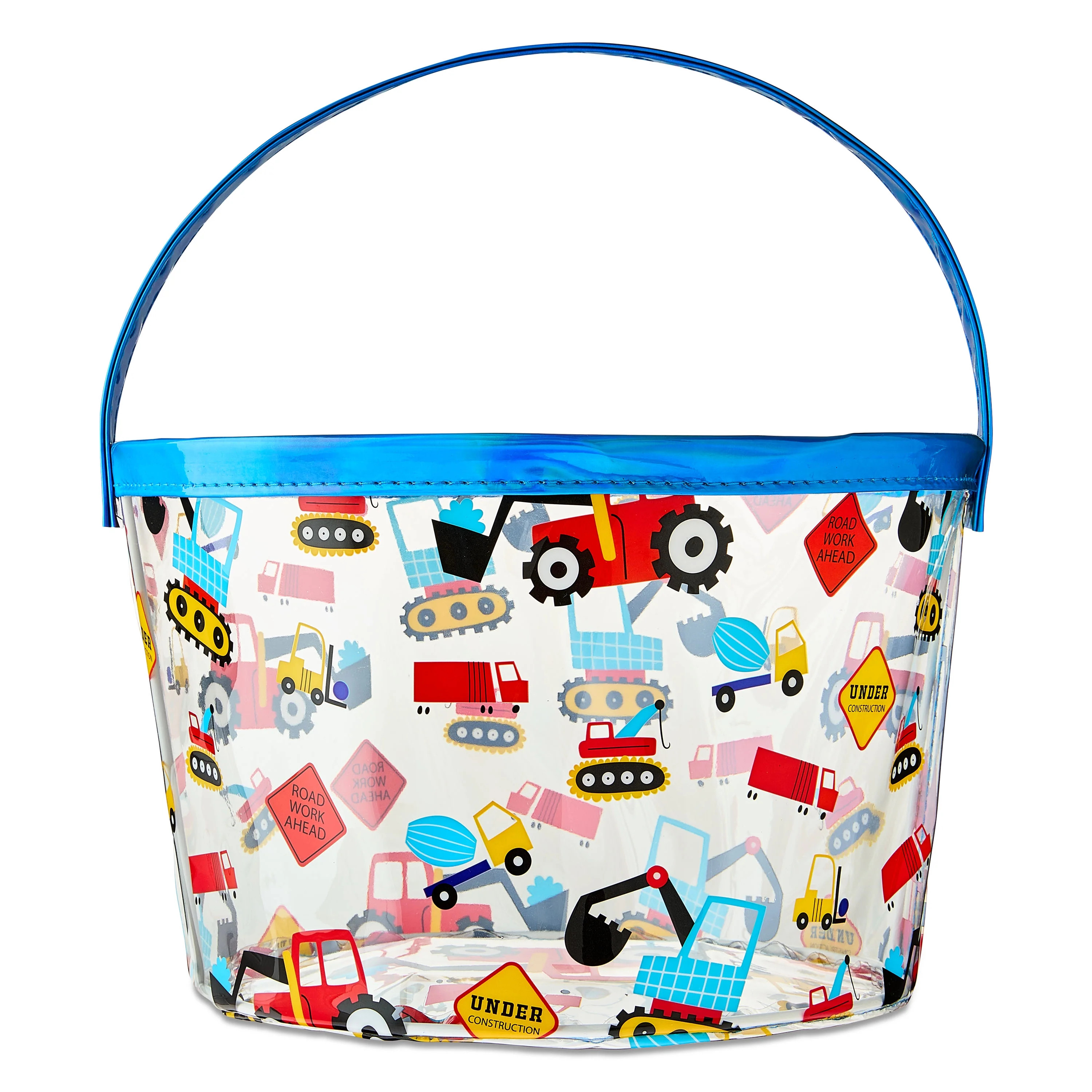 Transparent Construction Basket, Multicolor, 11" x 7", Easter by Way To Celebrate | Walmart (US)