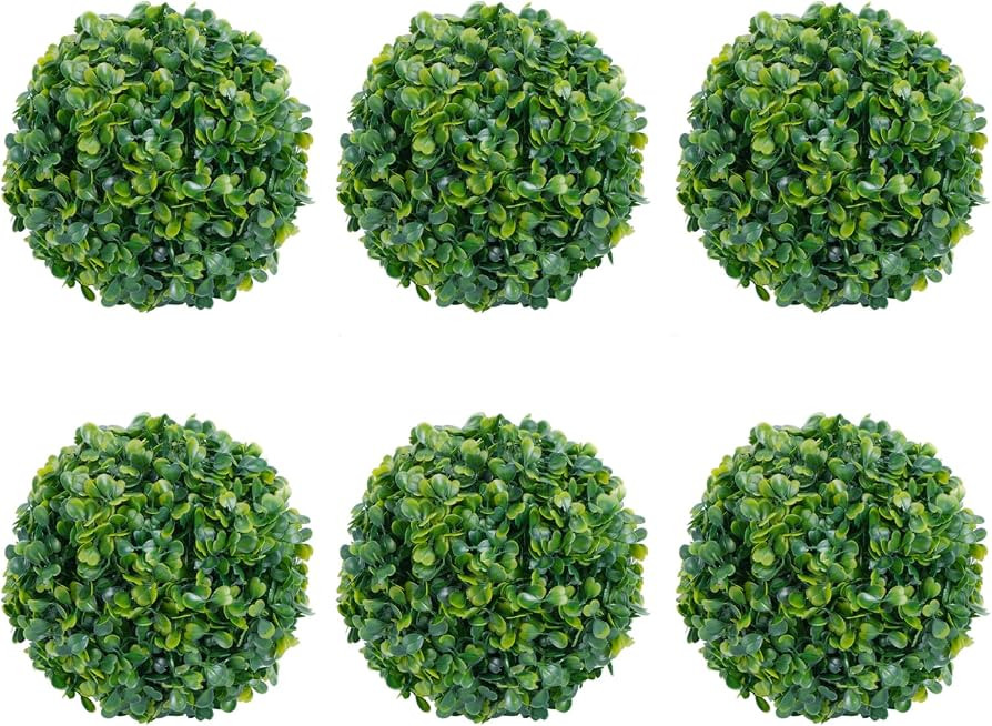 AILANDA Set of 6 (7") Artificial Boxwood Topiary Balls, Faux Boxwood Decorative Balls Fake Plant ... | Amazon (US)