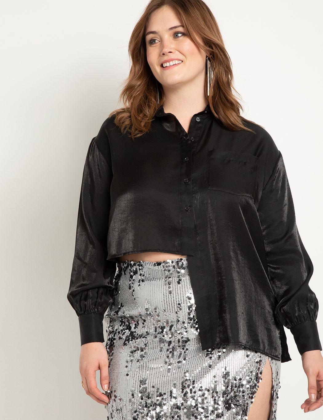 Asymmetric Button Down Top | Eloquii