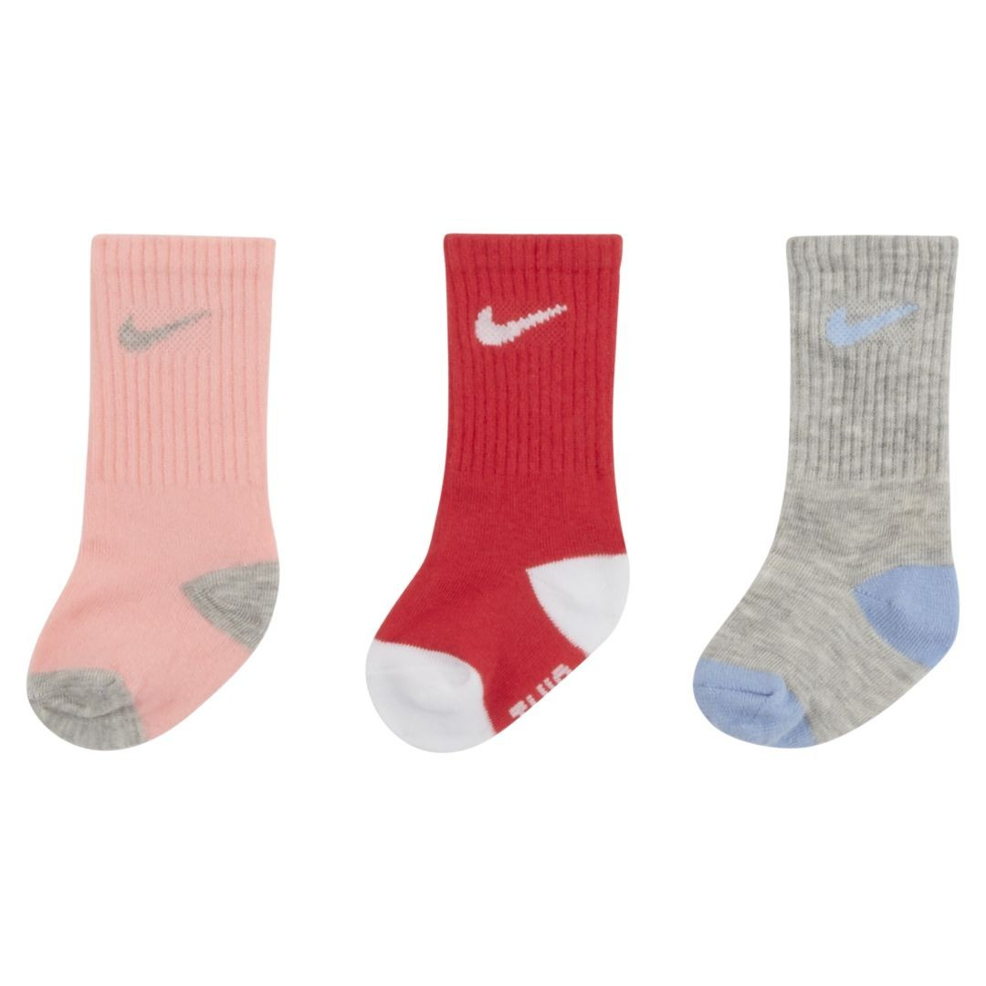 Nike Toddler Crew Socks (3 Pairs) Size 6-12M (Red) MN0166-R26 | Nike (US)