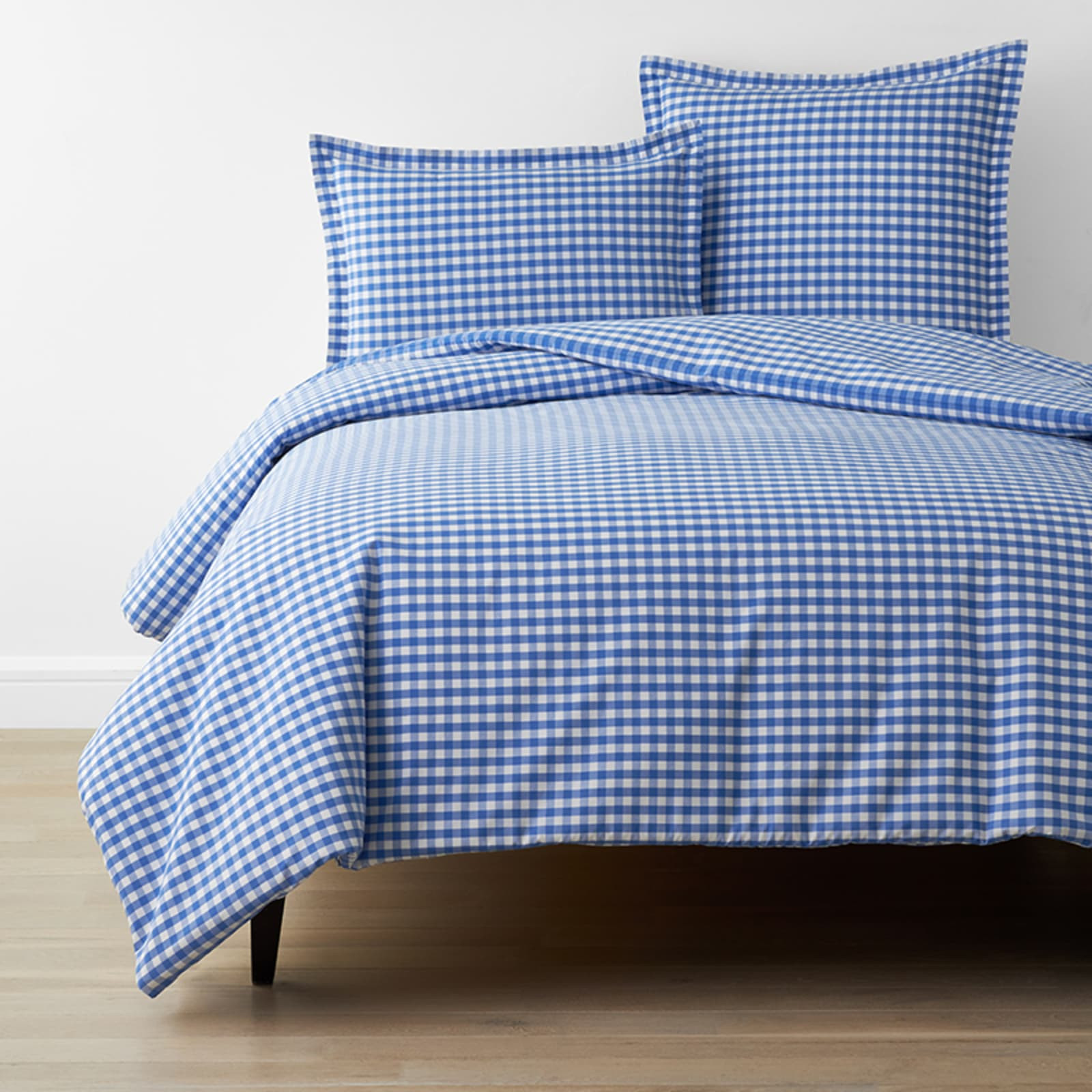 Company Organic Cotton™ Gingham Garment Washed Percale Duvet Cover | The Company Store