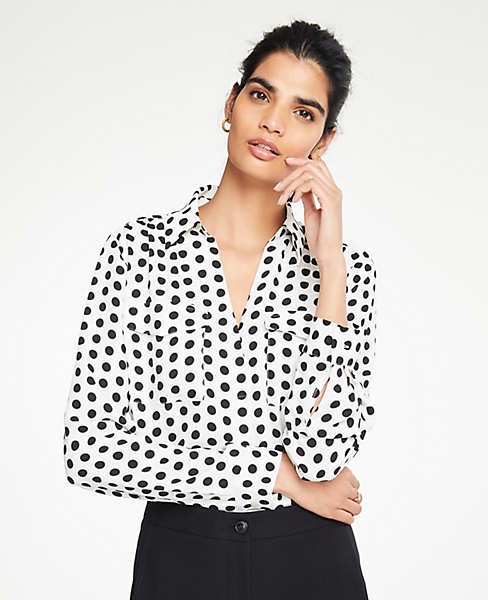 Polka Dot Camp Shirt | Ann Taylor (US)