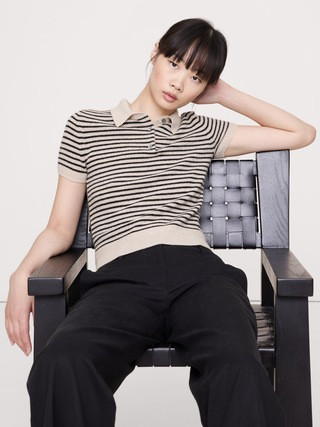 Lightweight Cashmere Short-Sleeve Sweater Polo | Banana Republic (US)