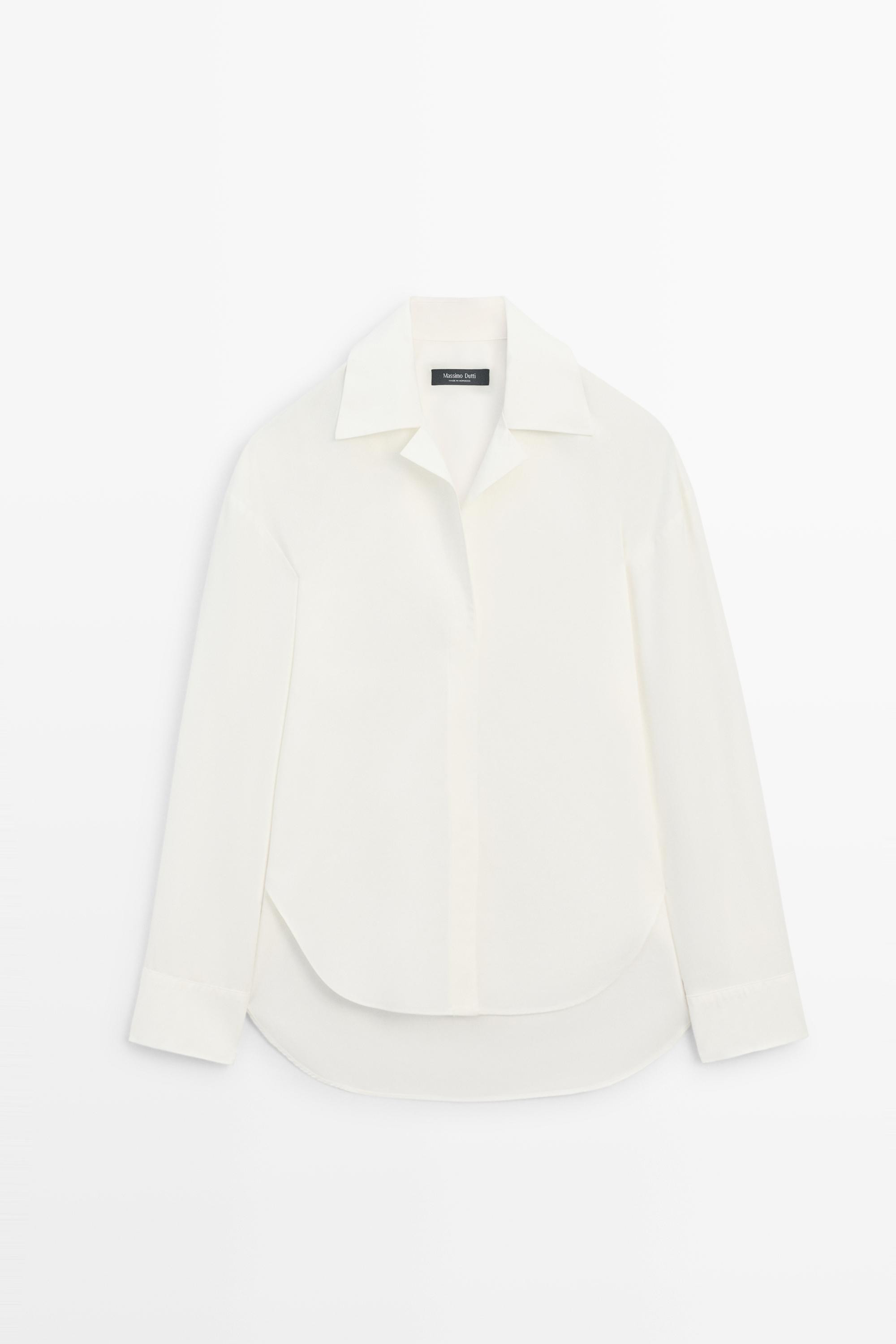 Poplin shirt with seam details | Massimo Dutti US