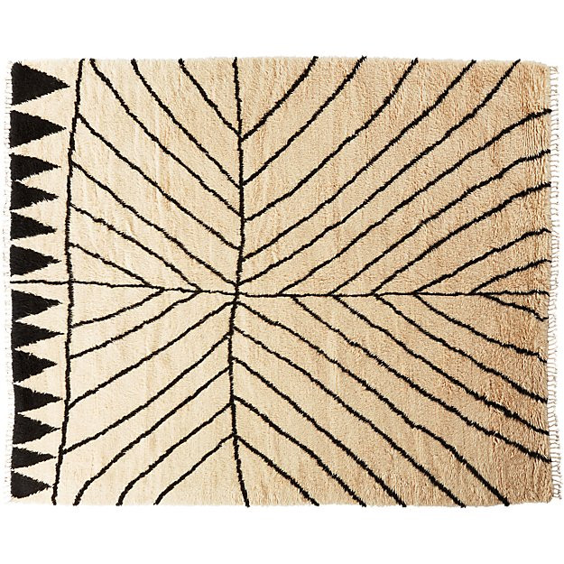 Zeal Black and Ivory Shag Rug | CB2 | CB2