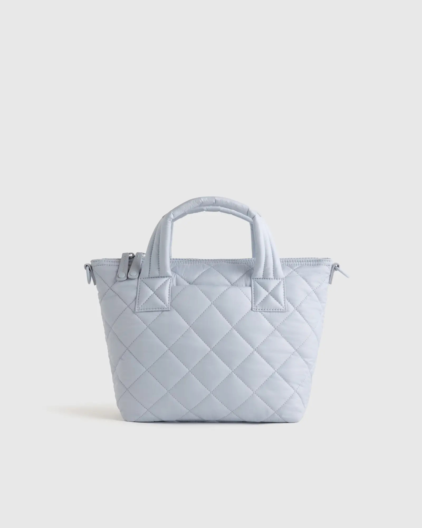 Transit Quilted Small Crossbody Tote in Porcelain Blue | Quince