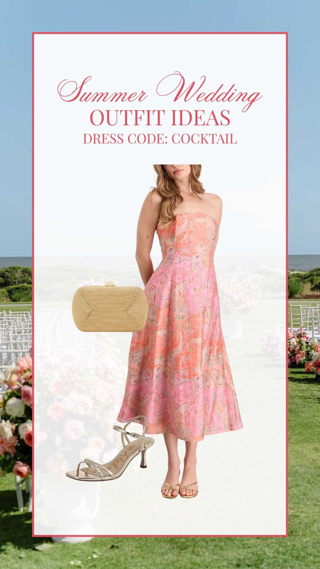 Summer cocktail wedding guest outfit!