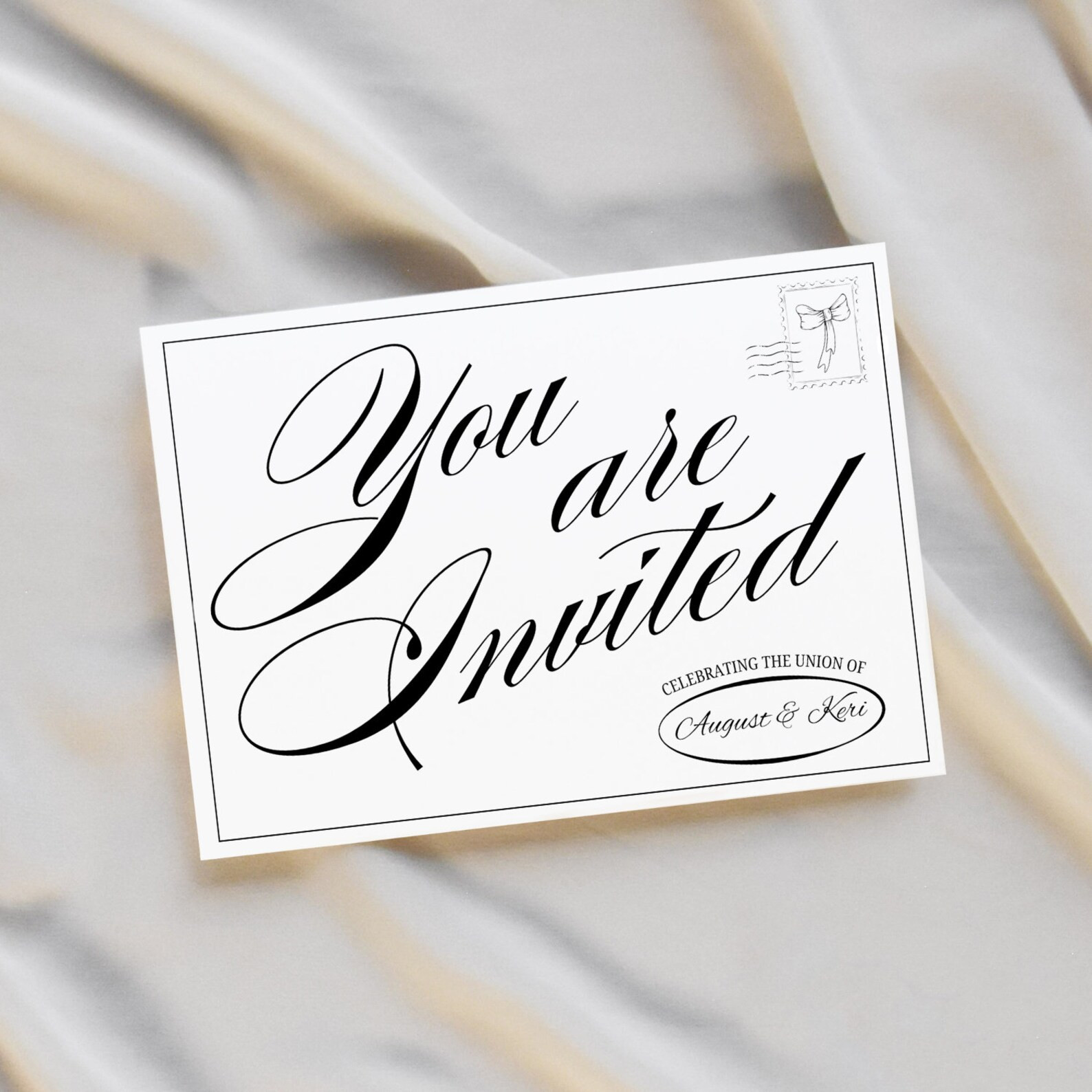 Minimalist Vintage Postcard Wedding Invitation Template, Vintage Aesthetic Wedding Invite, Editab... | Etsy (US)