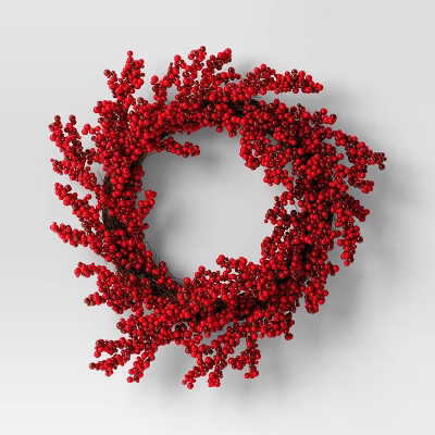 Christmas Berry Artificial Wreath Red - Threshold™ | Target