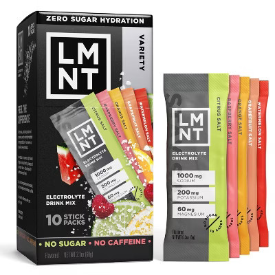 LMNT Zero-Sugar Electrolytes Drink - Variety Pack - 2.1oz/10ct: Non-Caffeinated Powder with Five Flavors | Target