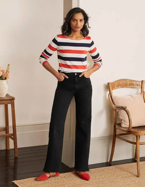 Relaxed Wide Leg Jean Black Women Boden | Boden (US)