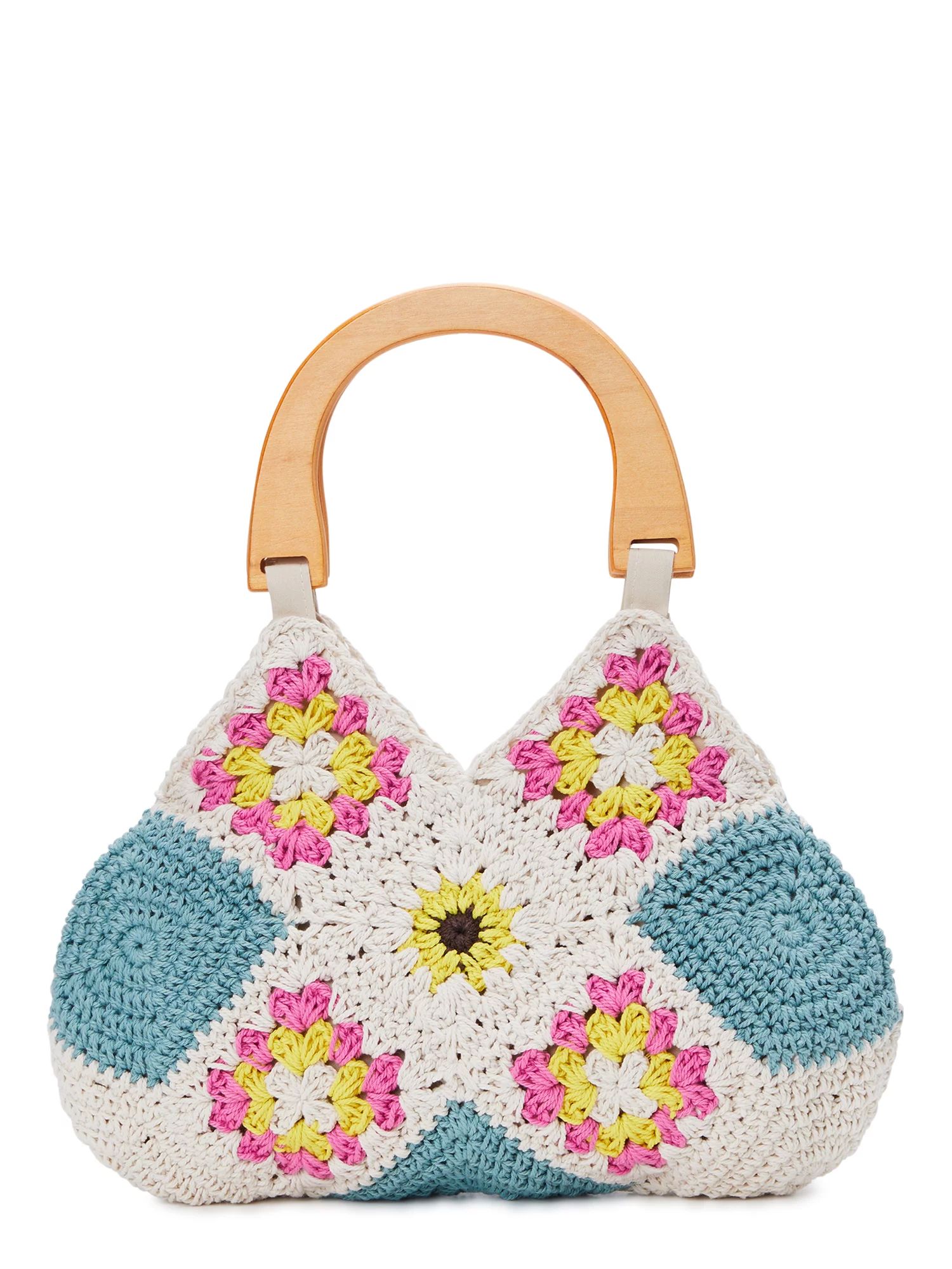 No Boundaries Women's Sunflower Crochet Top Handle Handbag | Walmart (US)