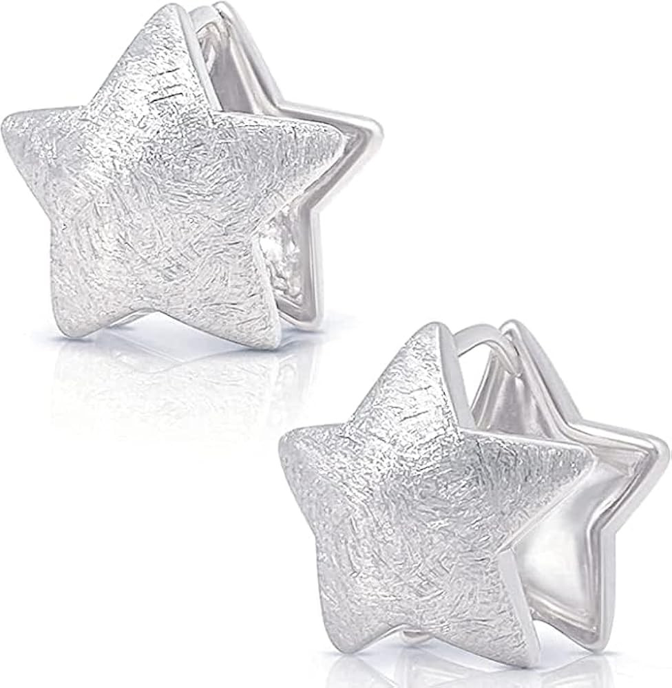OZEL - Star Earrings for Women -14K Gold, White Gold Plated - Made in KOREA - Unique Star Reversi... | Amazon (US)