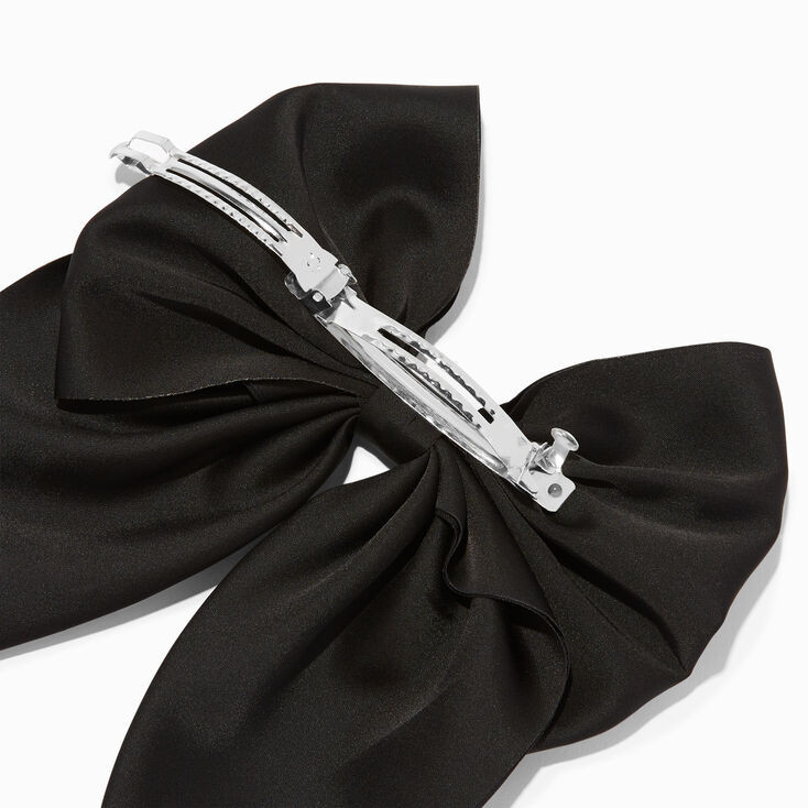Black Satin Bow Barrette Hair Clip | Claire's (US)