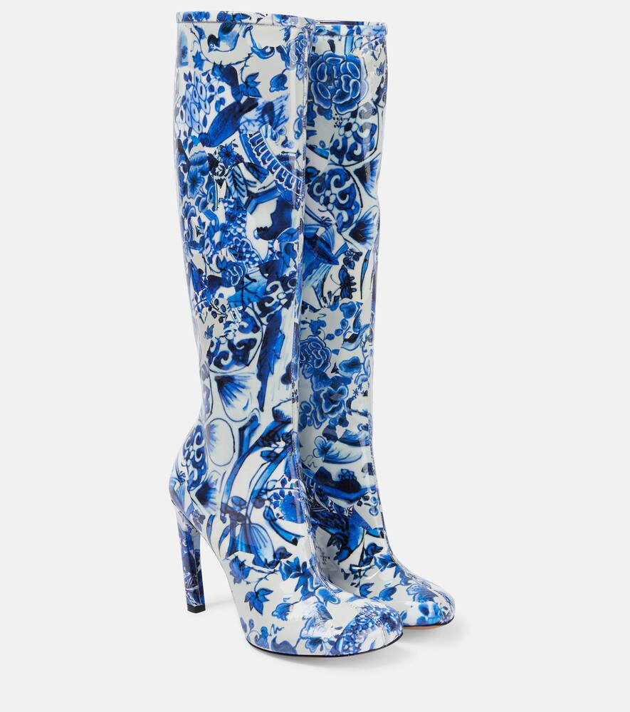Printed leather knee-high boots | Mytheresa (INTL)
