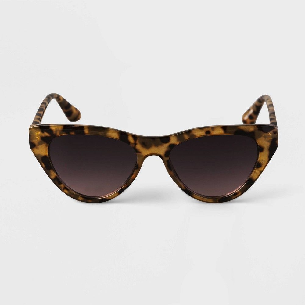 Women's Tortoise Print Cateye Sunglasses - A New Day Brown | Target