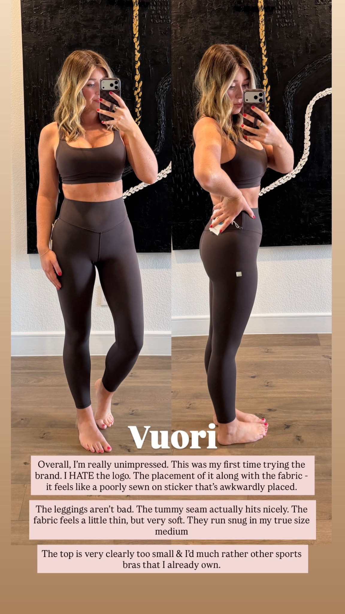 First time trying out Vuori and I’m not super impressed. They aren’t bad, but I’d reach for other activewear over these. 

Wearing a size medium in both pieces. Top doesn’t fit at all. 

5’7 • 150lbs • 34DDD 

#LTKActive