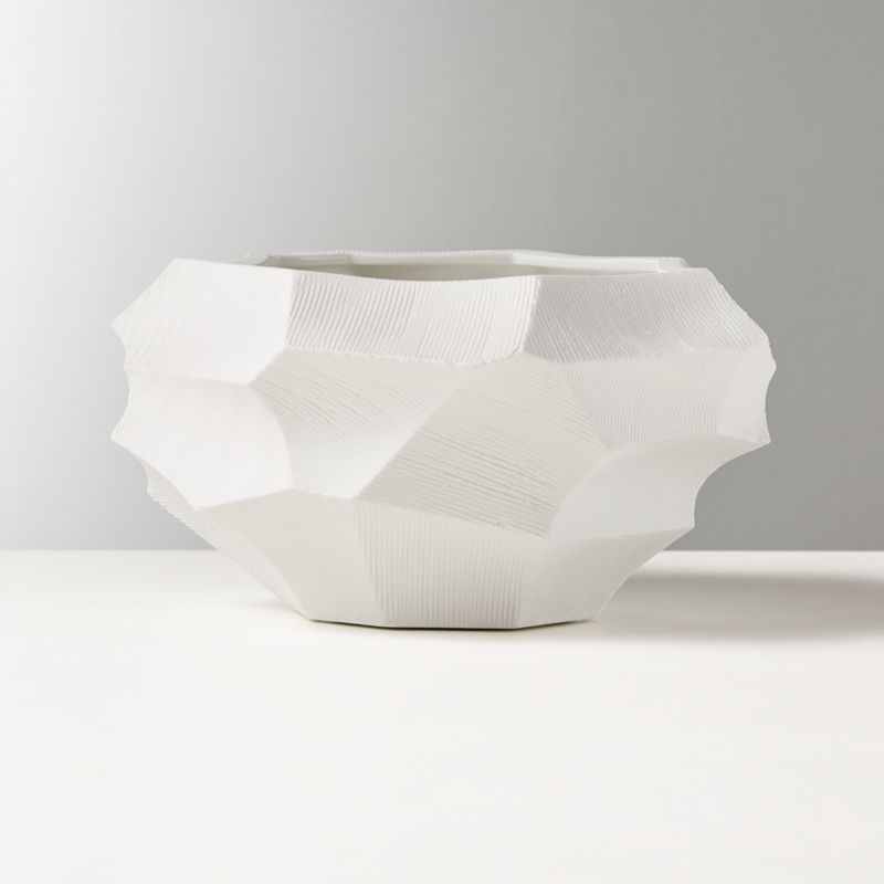 Renata Modern White Porcelain Indoor Planter Small + Reviews | CB2 | CB2
