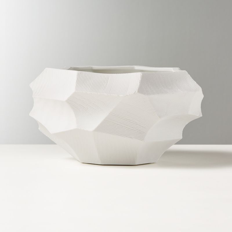 Renata Low White Planter + Reviews | CB2 | CB2