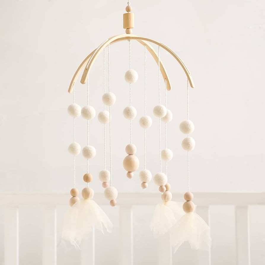 Baby Mobile 100% Felt Ball Bed Bell Mobile Crib Jewelry Creative Pendant Toy Wooden Wind Chime Nu... | Amazon (US)