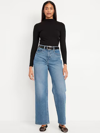 Curvy Extra High-Waisted Sky-Hi Wide-Leg Jeans | Old Navy (US)